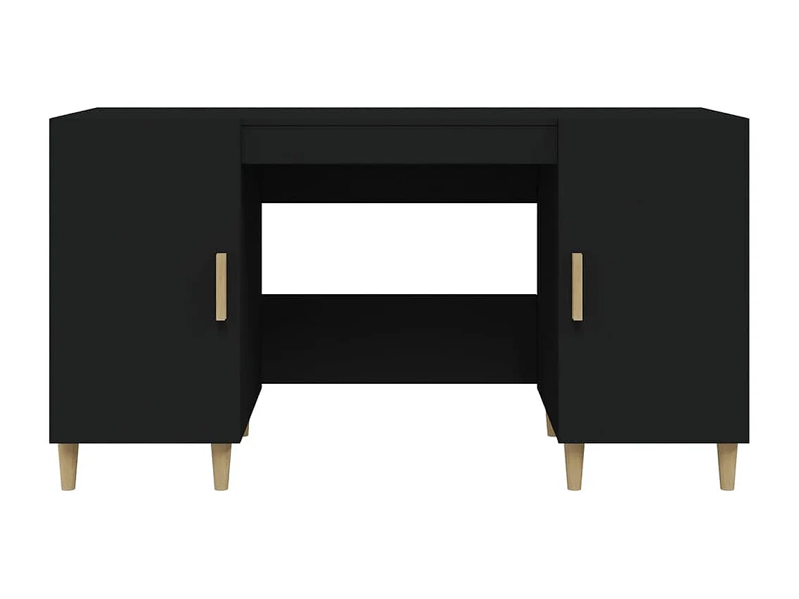 Bureau Noir 140x50x75 cm Bois d'ingénierie