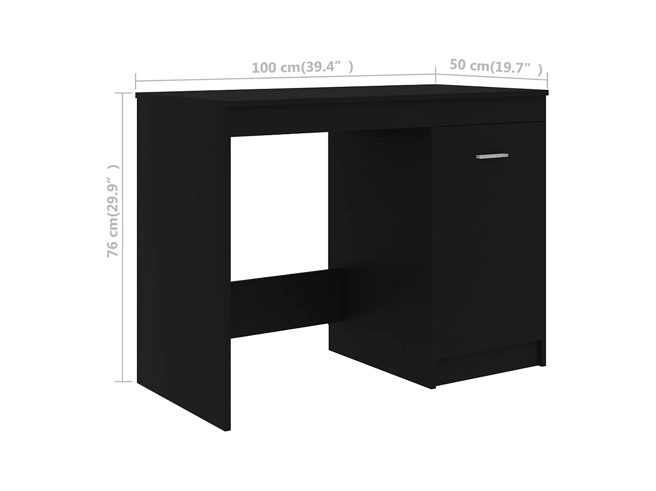 Scrivania Nera 140x50x76 cm in Truciolato