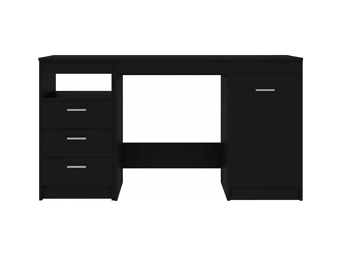 Bureau 140x50x76 cm bewerkt hout zwart