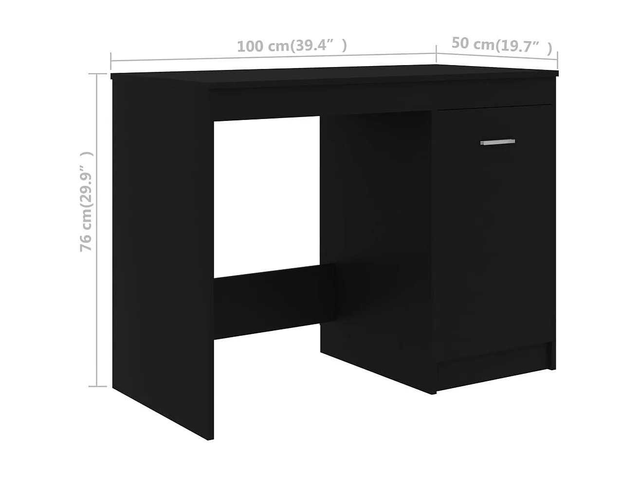 Bureau Noir 140x50x76 cm Bois d’ingénierie