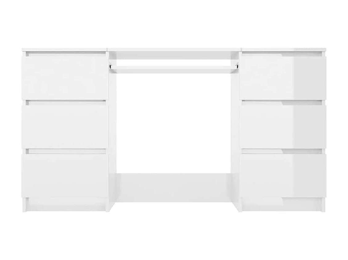 Schrijftafel 140x50x77 cm bewerkt hout hoogglans wit