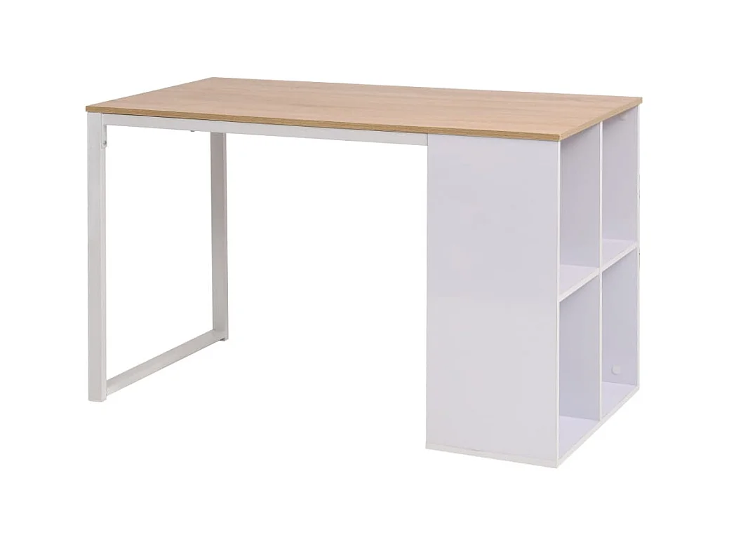 Table d'écriture 120x60x75 cm Chêne et blanc