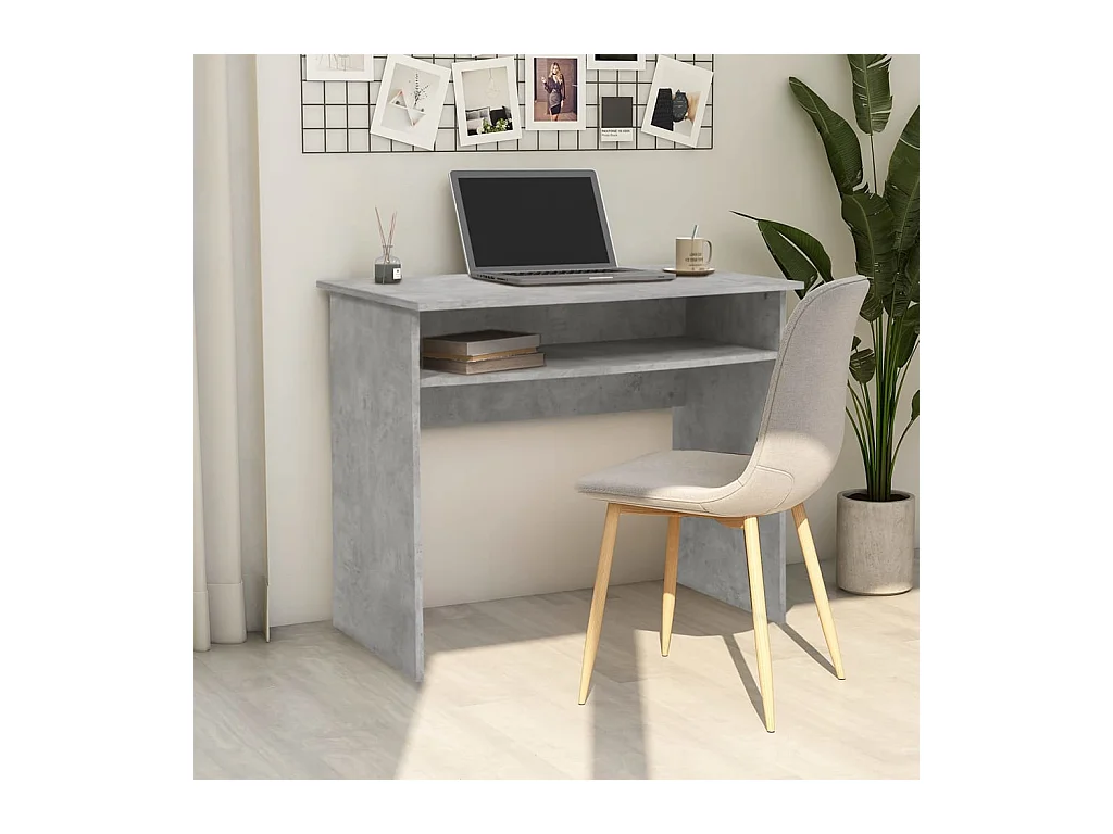Bureau Gris béton 90x50x74 cm Bois d'ingénierie