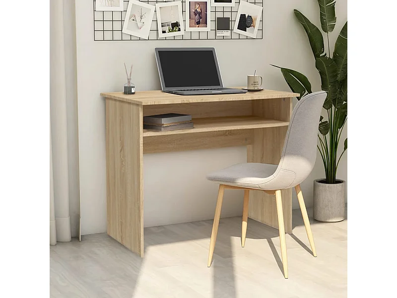 Bureau 90x50x74 cm bewerkt hout sonoma eikenkleurig