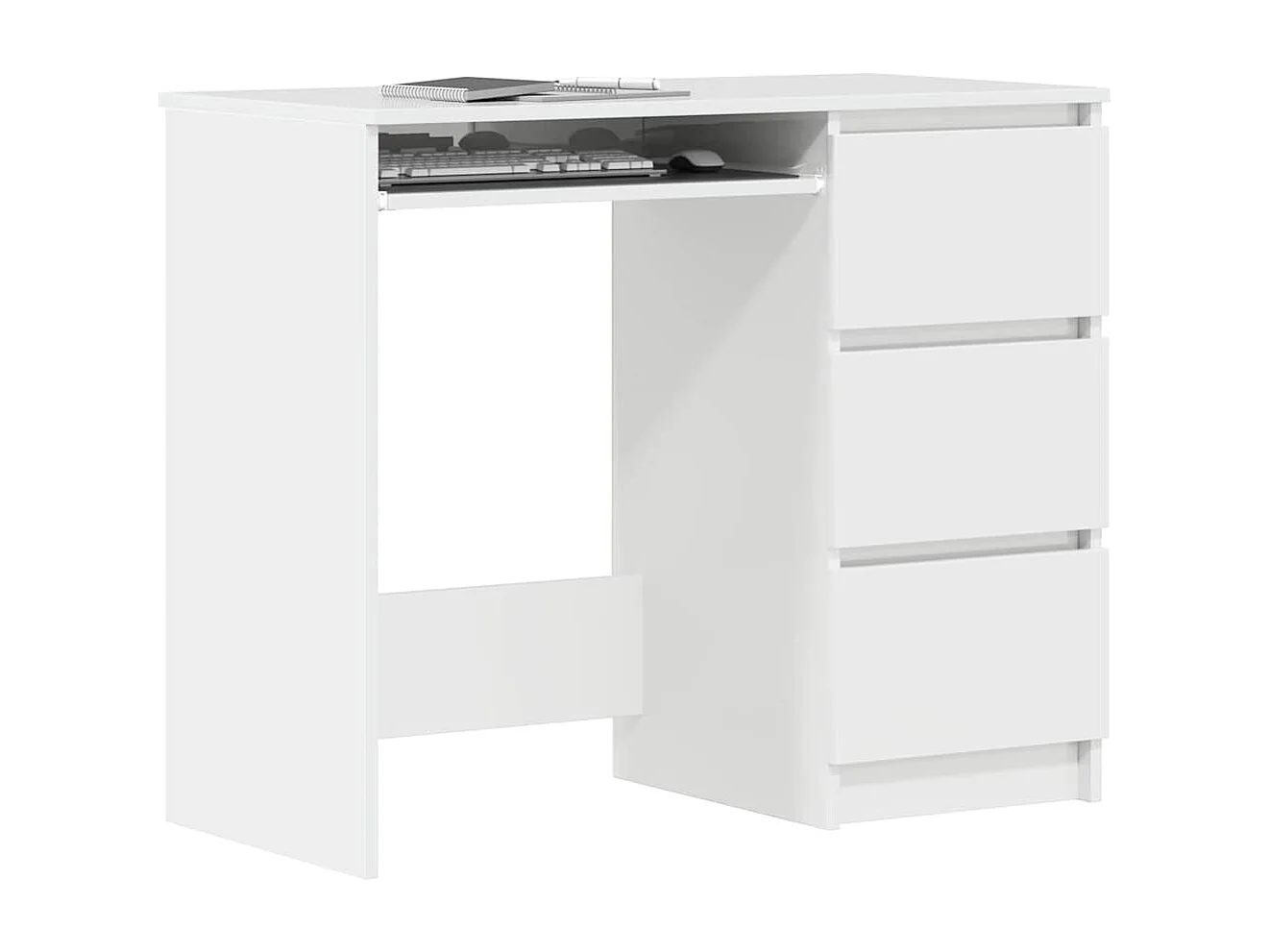 Scrivania Bianco Lucido 90x45x76 cm in Legno Multistrato