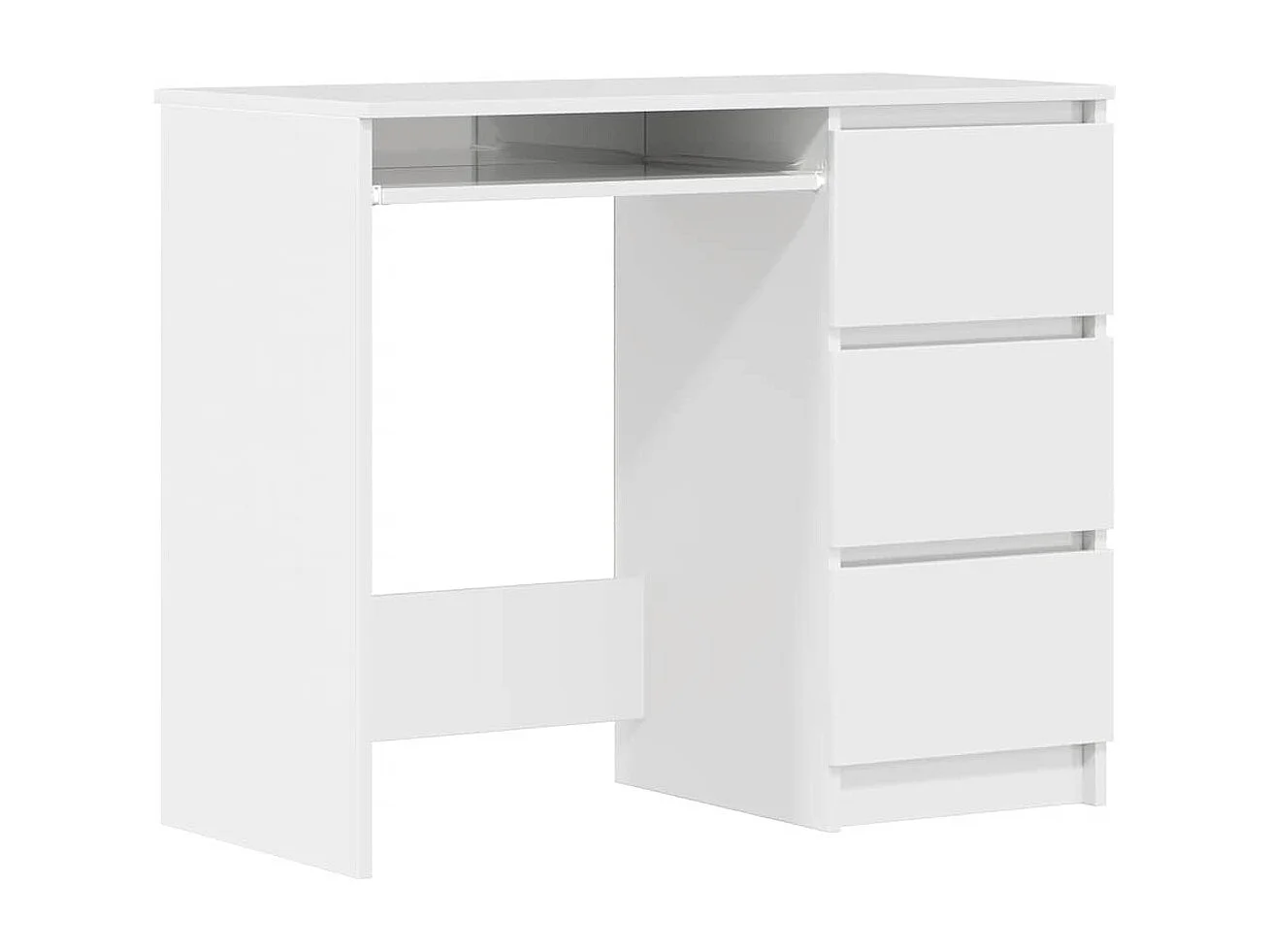 Bureau 90x45x76 cm bewerkt hout hoogglans wit