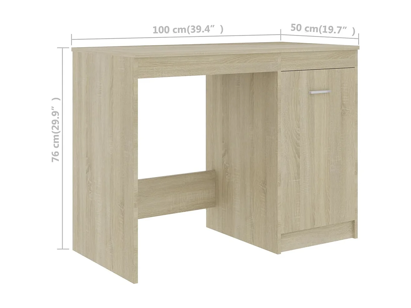 Bureau 140x50x76 cm bewerkt hout sonoma eikenkleurig