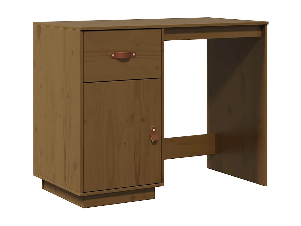 Bureau 95x50x75 cm massief grenenhout honingbruin