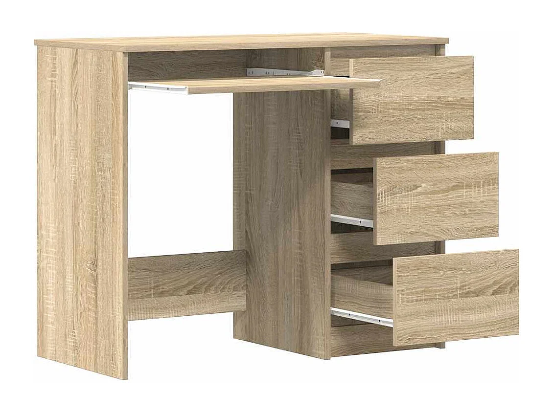 Bureau 90x45x76 cm bewerkt hout sonoma eikenkleurig