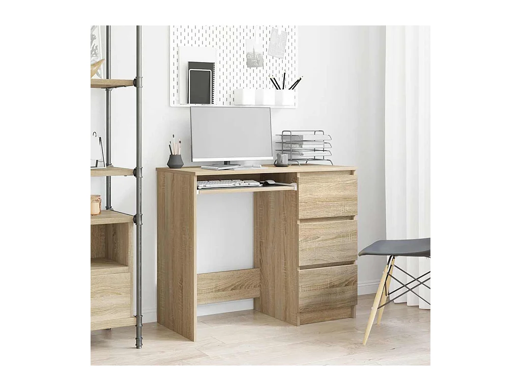 Bureau Chêne sonoma 90x45x76 cm Bois d’ingénierie