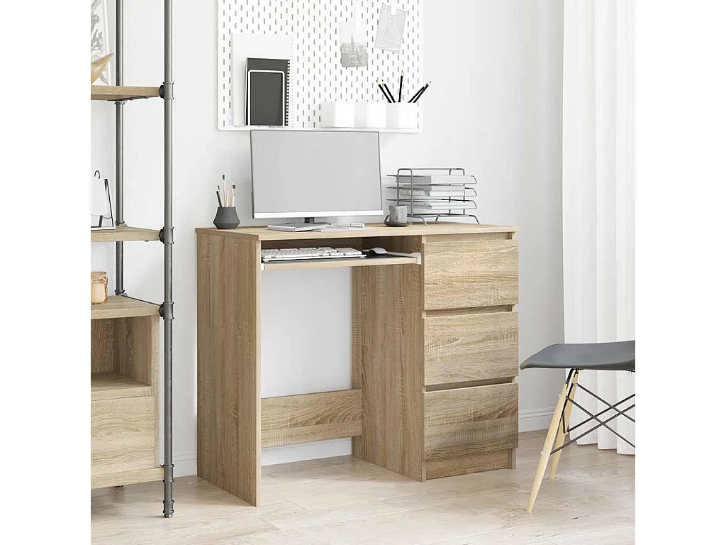 Bureau Chêne sonoma 90x45x76 cm Bois d’ingénierie