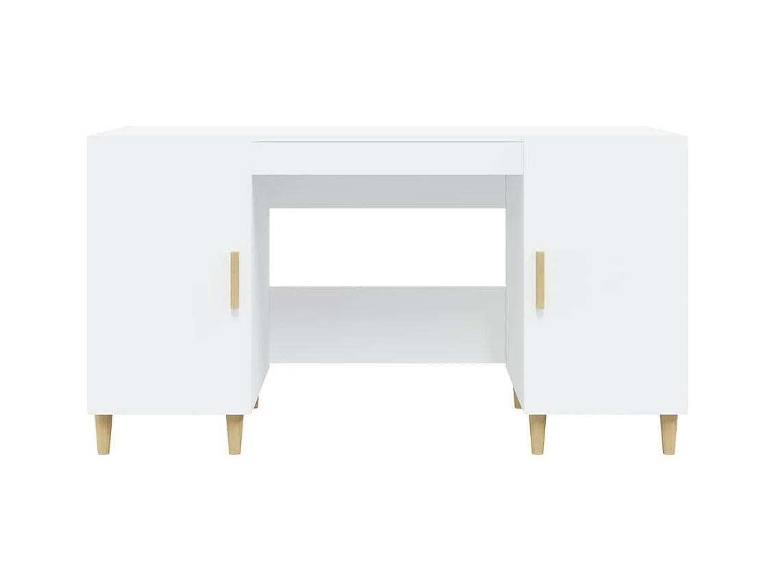 Bureau 140x50x75 cm bewerkt hout wit