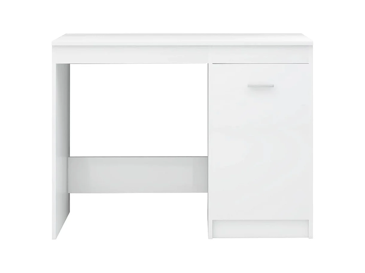 Bureau Blanc brillant 140x50x76 cm Bois d’ingénierie