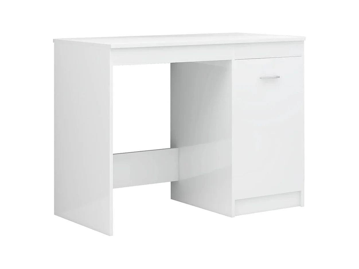 Bureau Blanc brillant 140x50x76 cm Bois d’ingénierie