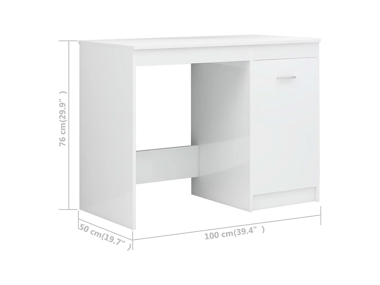 Bureau Blanc brillant 140x50x76 cm Bois d’ingénierie