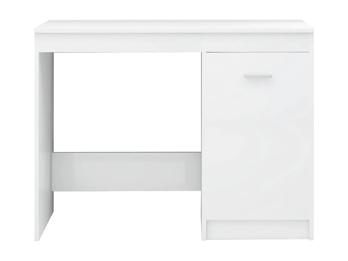 Bureau 140x50x76 cm bewerkt hout hoogglans wit
