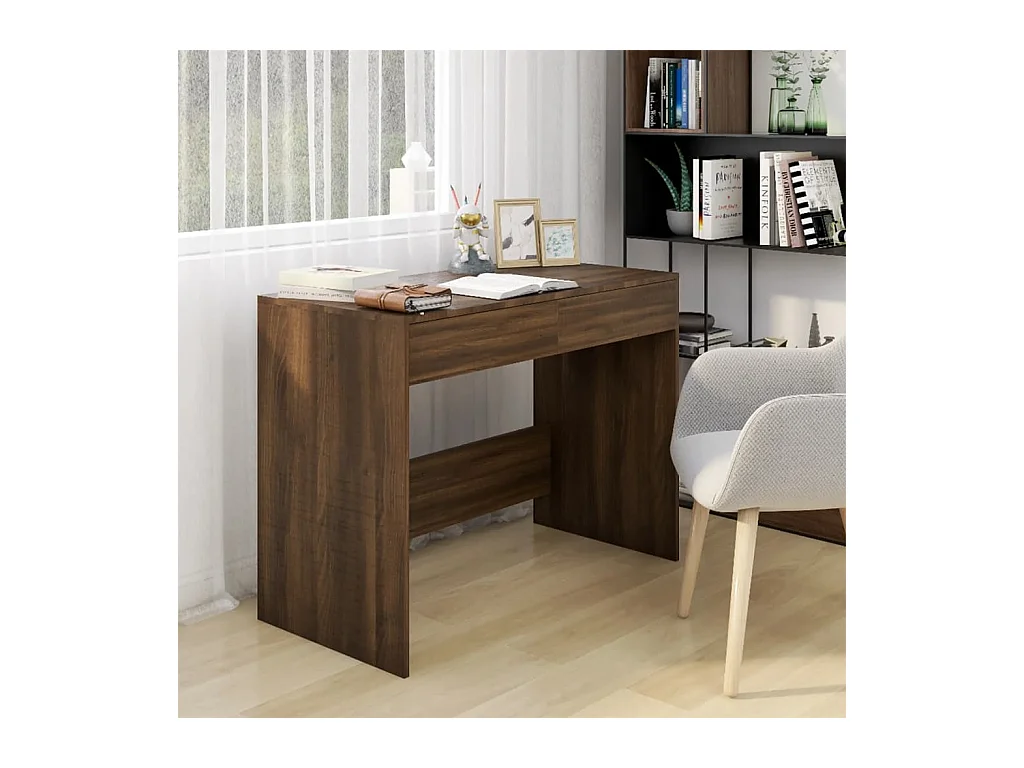 Bureau Chêne marron 101x50x76,5 cm Bois d'ingénierie