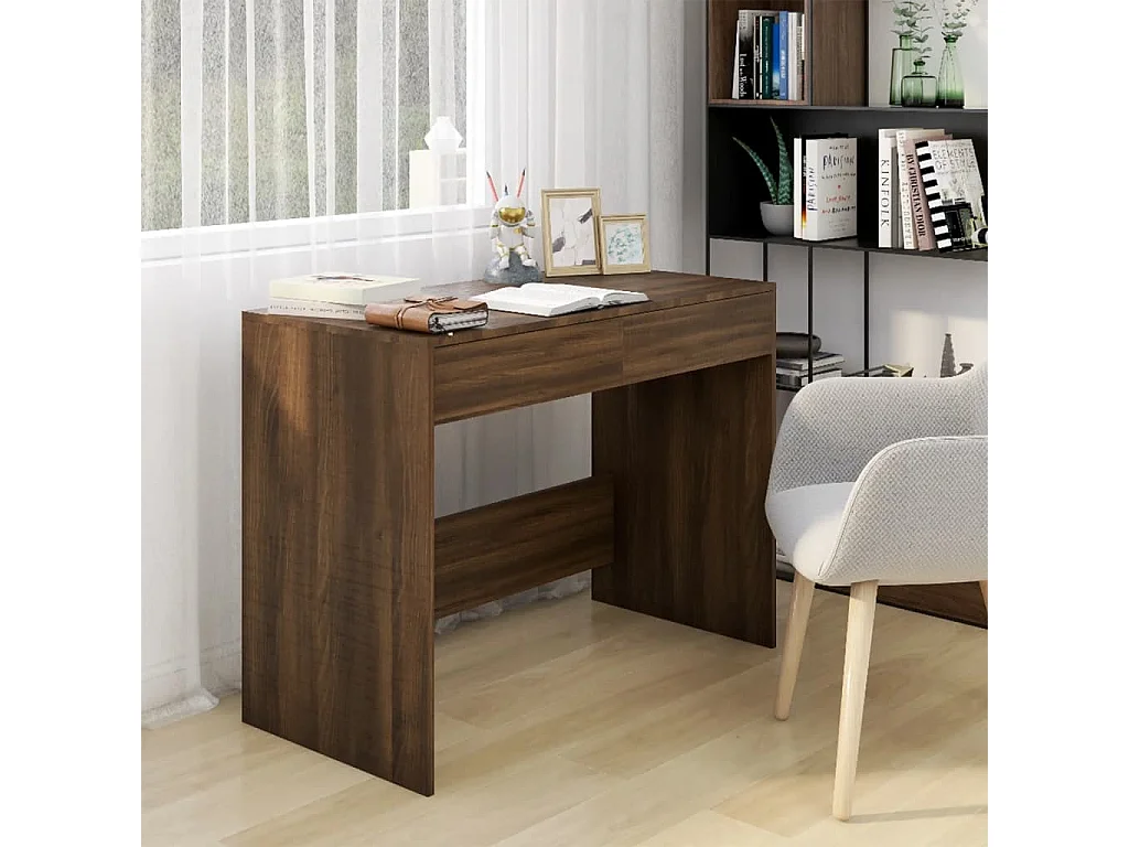 Escritorio madera de ingeniería marrón roble 101x50x76,5 cm