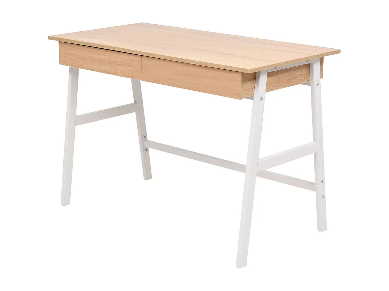 Schreibtisch 110x55x75 cm Eichenbraun und Weiß