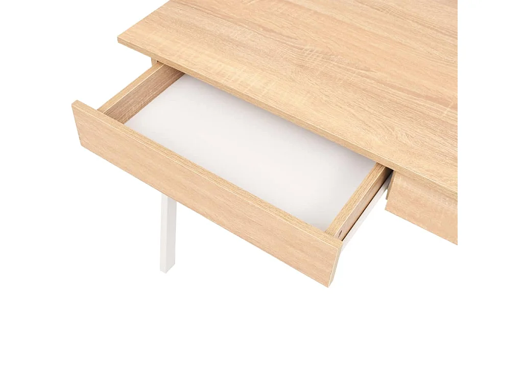 Schreibtisch 110x55x75 cm Eichenbraun und Weiß