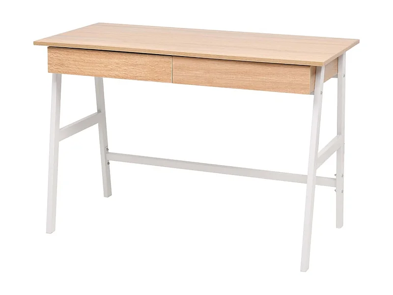 Table d'écriture 110x55x75 cm Chêne et blanc