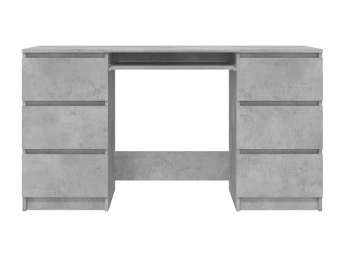 Bureau Gris béton 140x50x77 cm Bois d'ingénierie