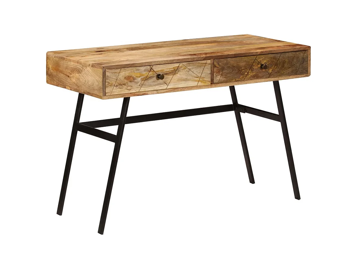 Schrijftafel met lades 110x50x76 cm massief mangohout