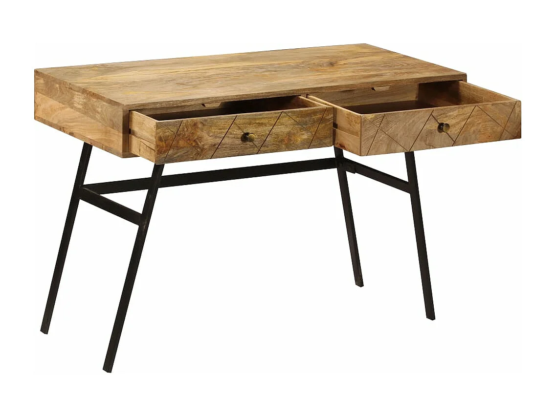Bureau avec tiroirs Bois solide de manguier 110x50x76 cm