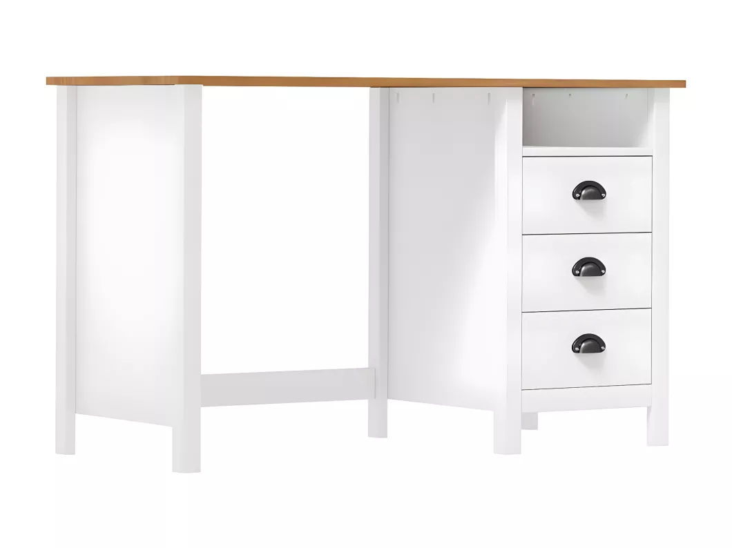 Kauf Unique Schreibtisch Hill mit 3 Schubladen 120x50x74 cm Kiefernholz