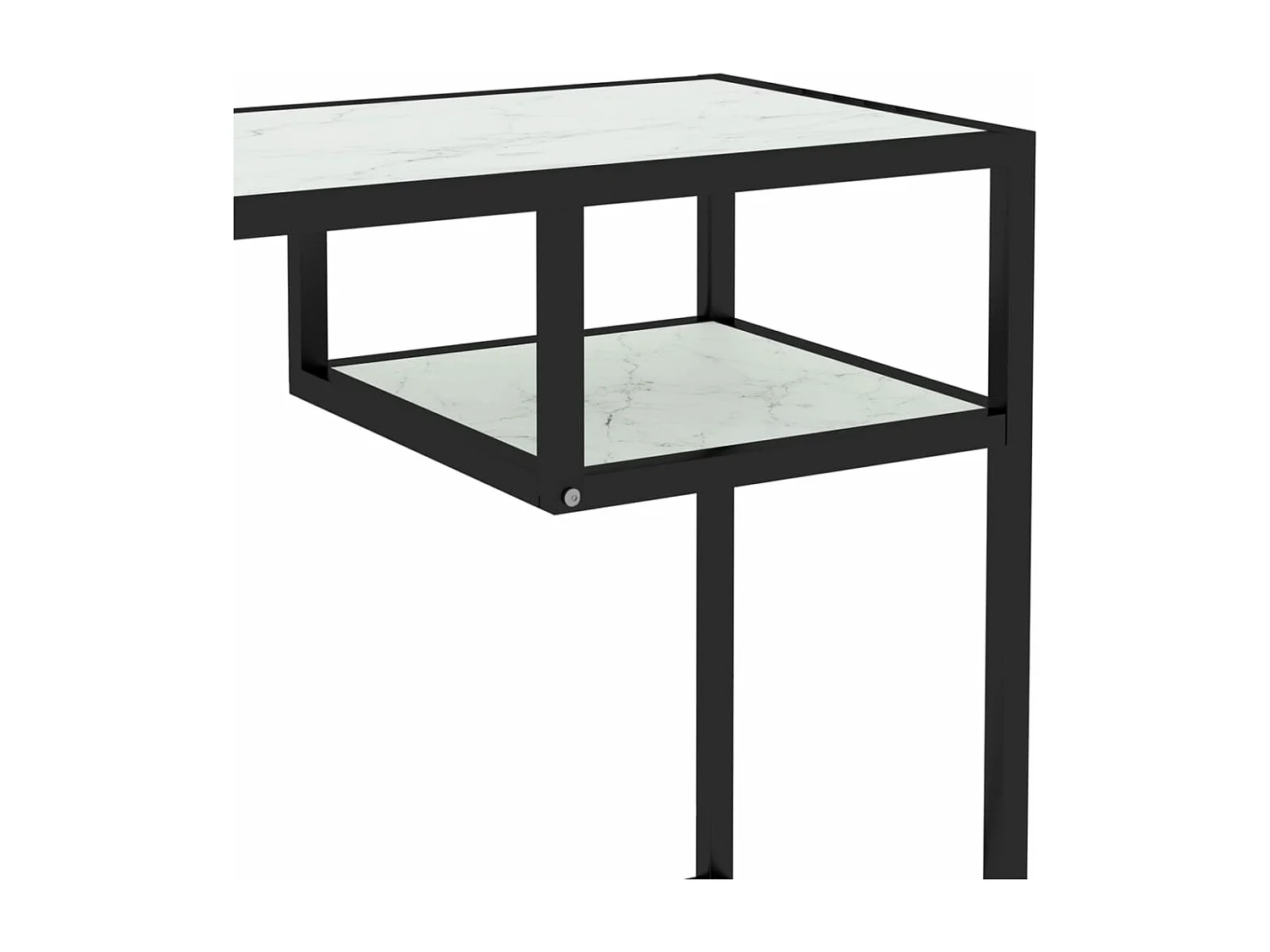 Computerbureau 100x36x74 cm gehard glas witmarmerkleurig