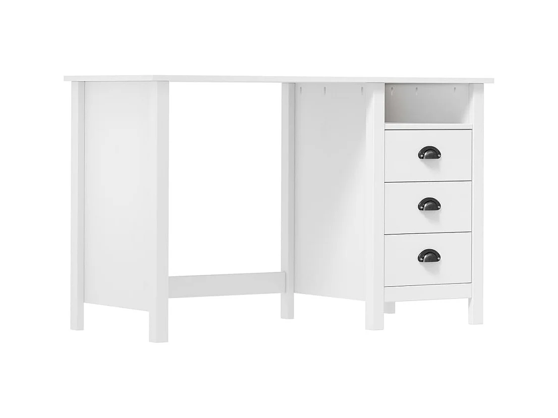 Bureau Hill avec 3 tiroirs 120x50x74 cm Bois pin massif
