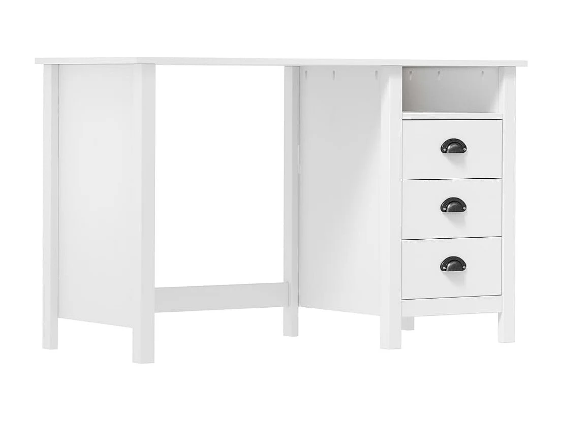 Bureau Hill avec 3 tiroirs 120x50x74 cm Bois pin massif