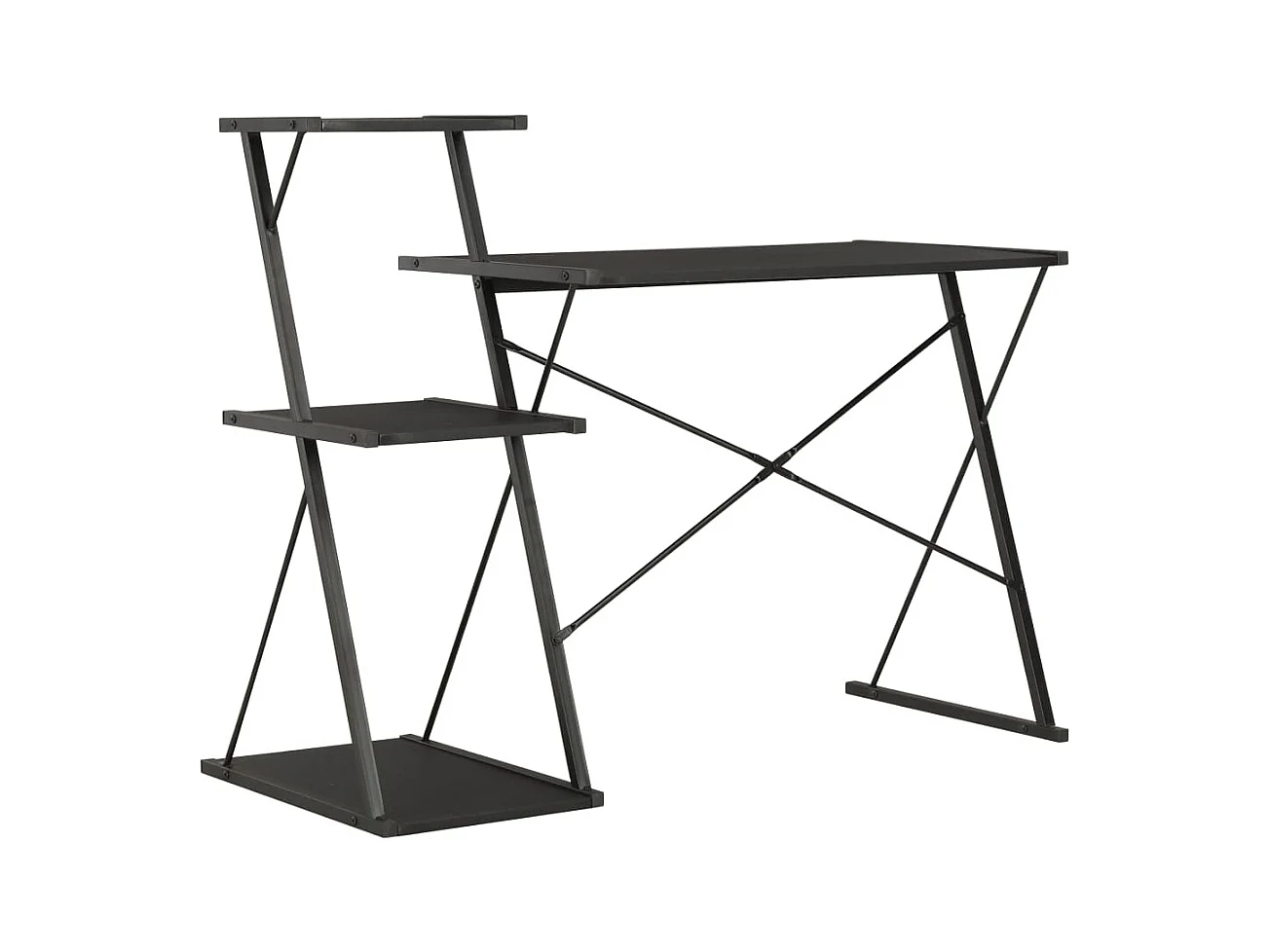 Bureau met schap 116x50x93 cm zwart
