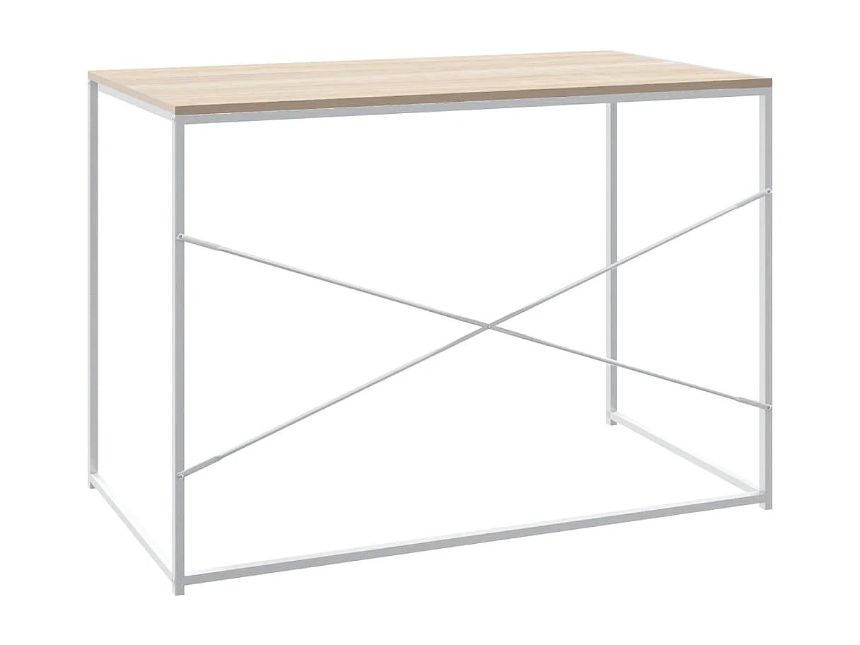 Bureau d'ordinateur Blanc chêne 110x60x70 cm Bois d'ingénierie