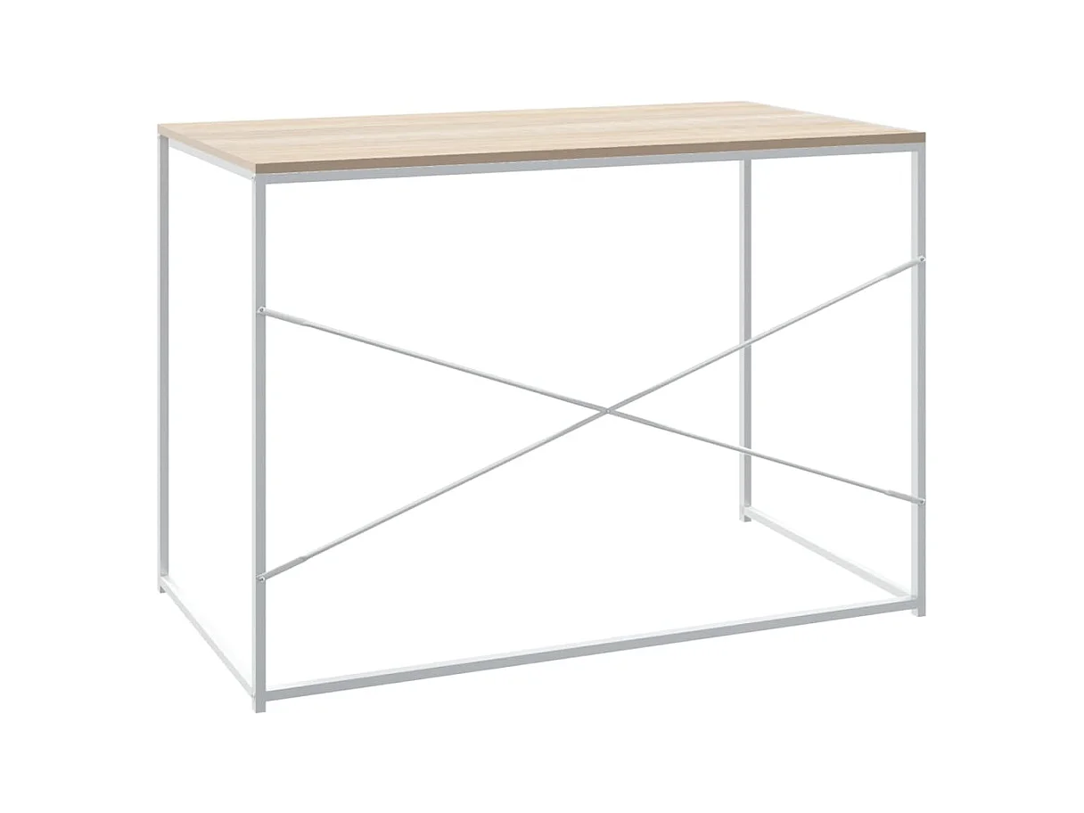 Bureau d'ordinateur Blanc chêne 110x60x70 cm Bois d'ingénierie