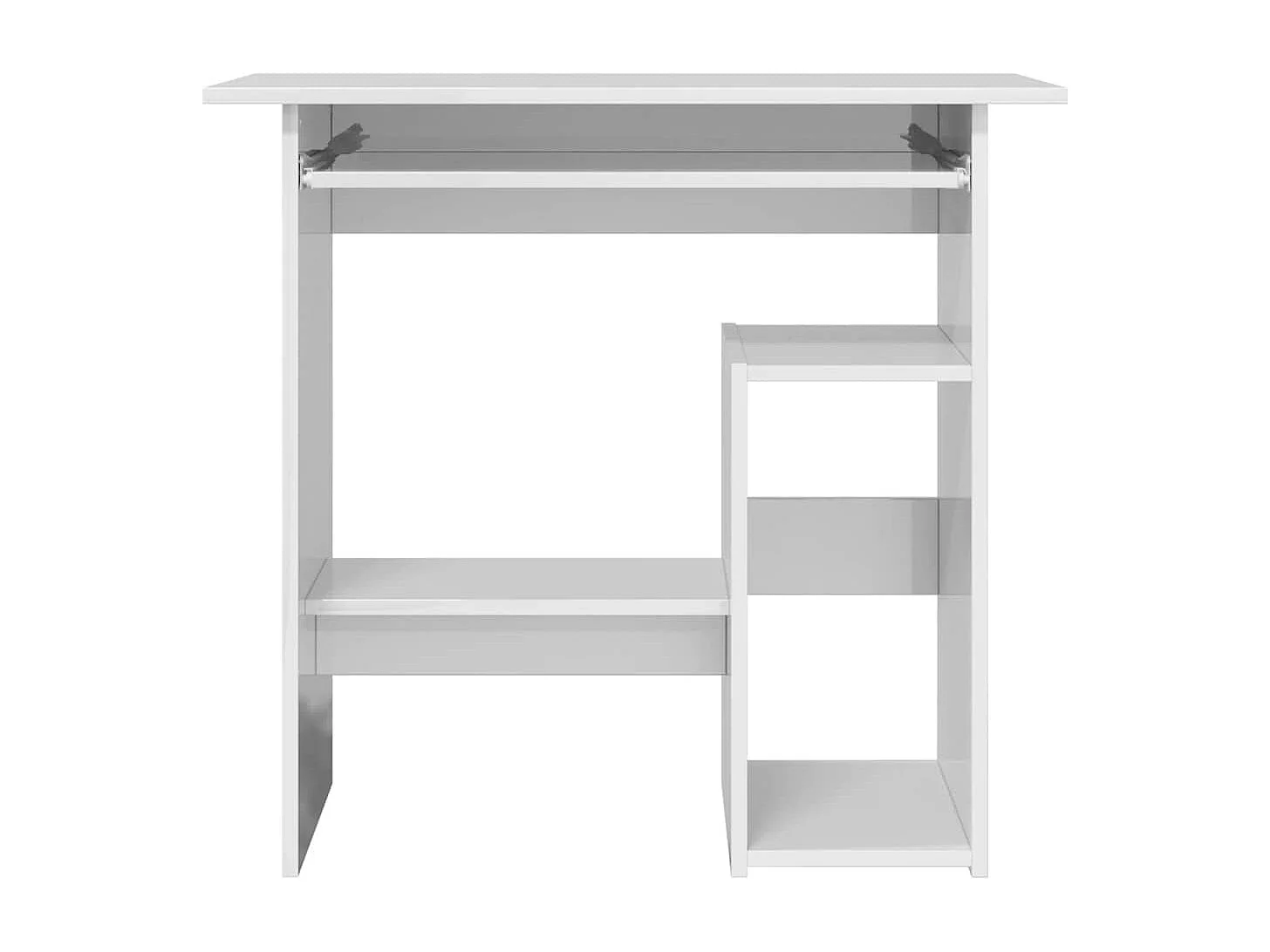 Bureau Blanc brillant 80x45x74 cm Bois d’ingénierie