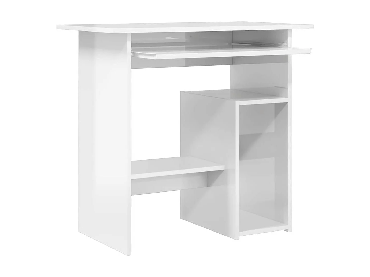 Bureau Blanc brillant 80x45x74 cm Bois d’ingénierie