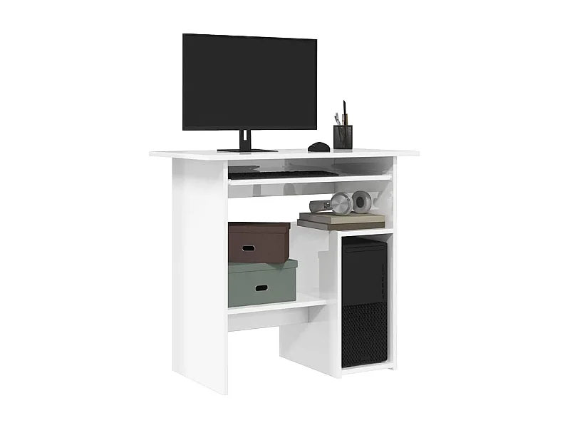 Schreibtisch Hochglanz-Weiß 80x45x74 cm Holzwerkstoff