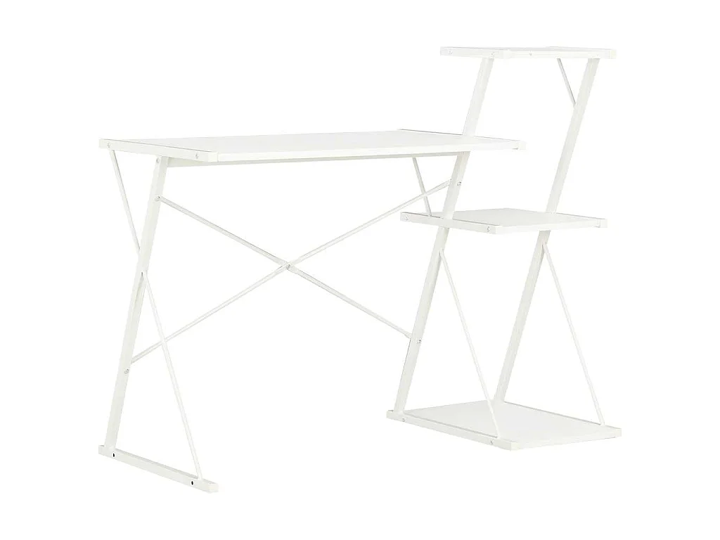 Bureau avec étagère Blanc 116x50x93 cm