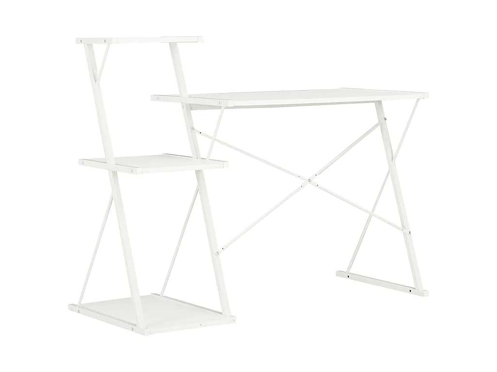 Bureau avec étagère Blanc 116x50x93 cm