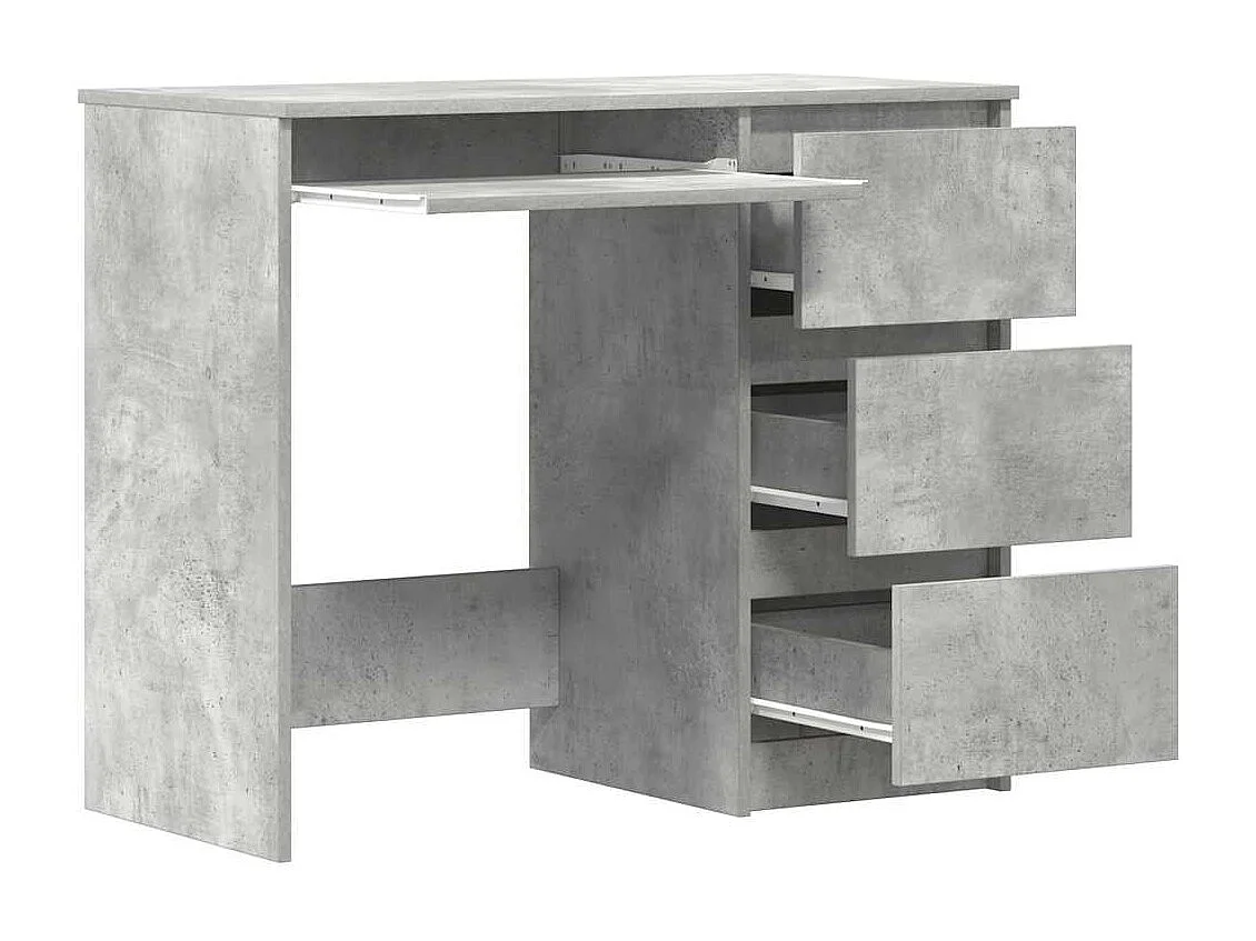 Bureau Gris béton 90x45x76 cm Bois d’ingénierie