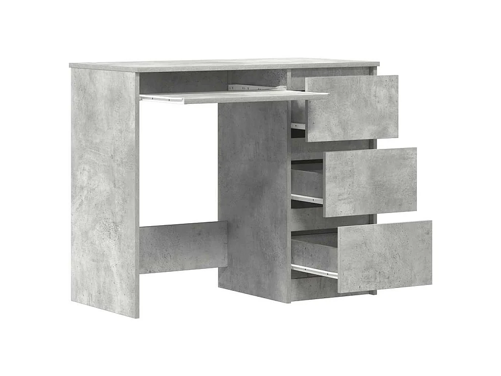 Bureau Gris béton 90x45x76 cm Bois d’ingénierie