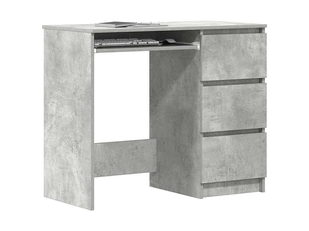 Bureau 90x45x76 cm bewerkt hout betongrijs