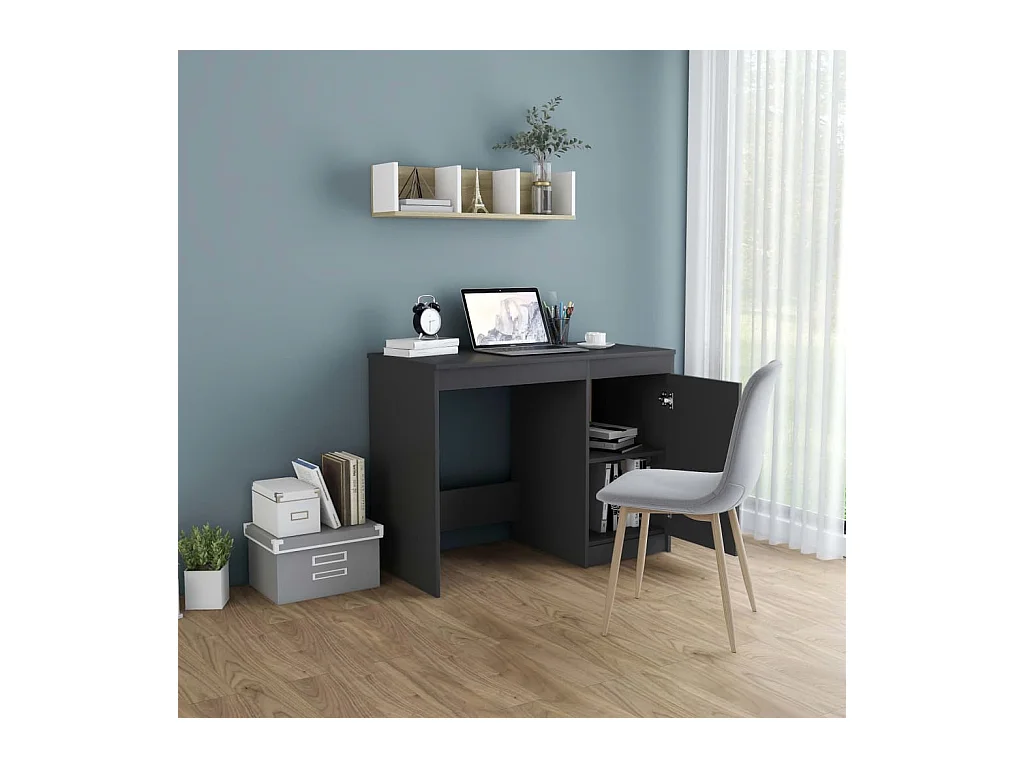 Bureau 100x50x76 cm bewerkt hout grijs