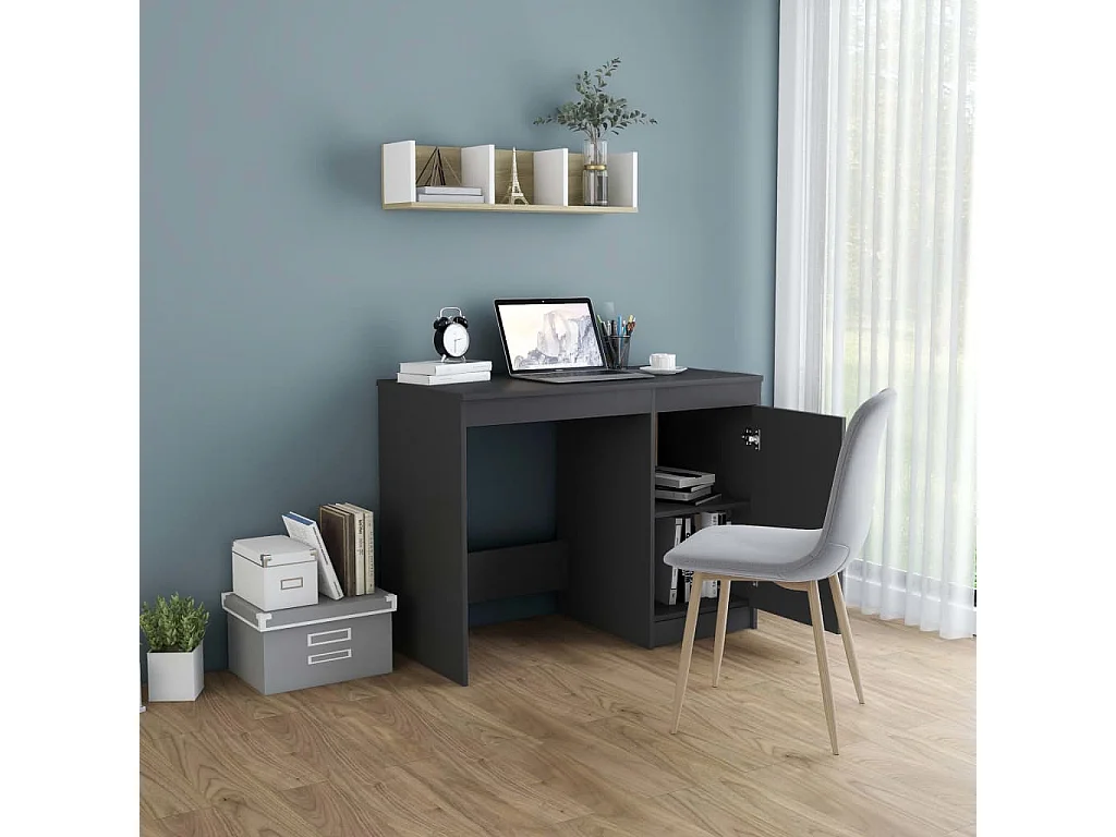 Bureau Gris 100x50x76 cm Bois d’ingénierie