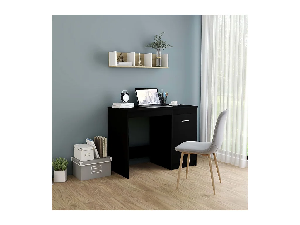 Bureau Noir 100x50x76 cm Bois d’ingénierie