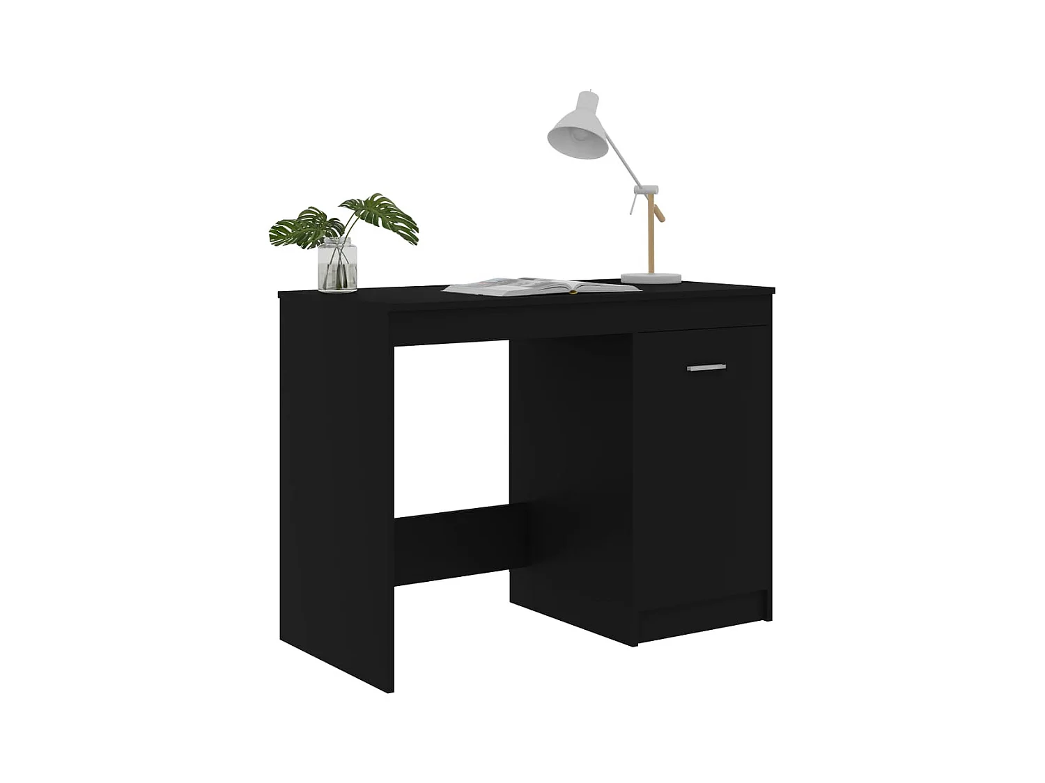 Bureau 100x50x76 cm bewerkt hout zwart