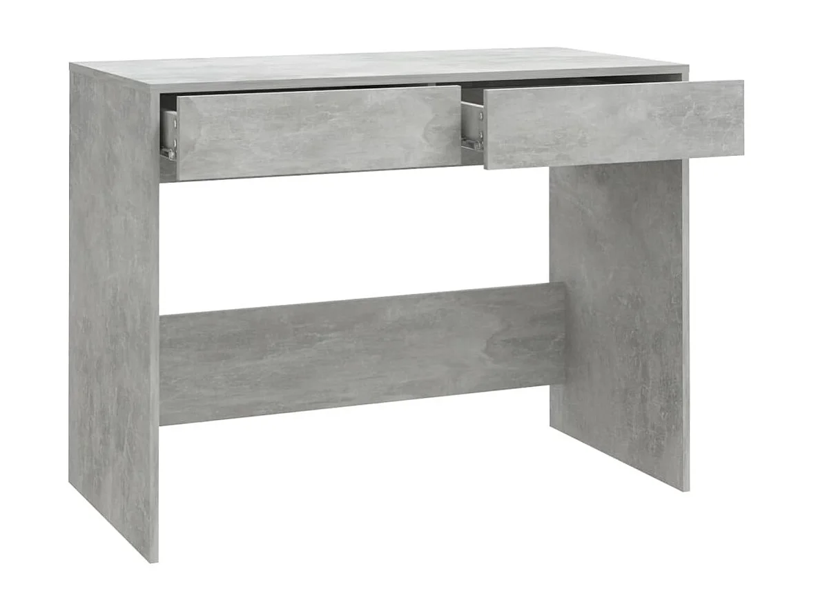 Bureau gris béton 101x50x76,5 cm bois d'ingénierie