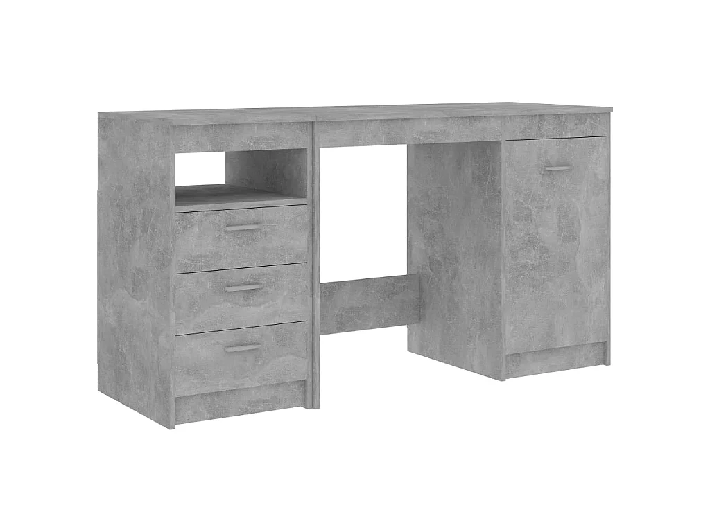 Bureau Gris béton 140x50x76 cm Bois d’ingénierie