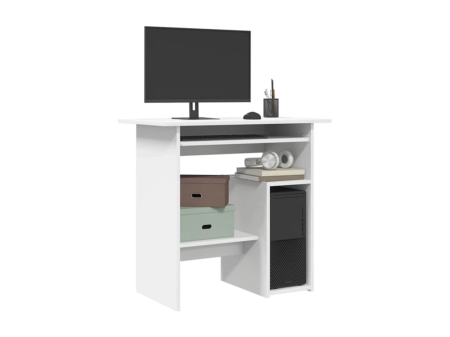 Scrivania Bianca 80x45x74 cm in Legno Multistrato